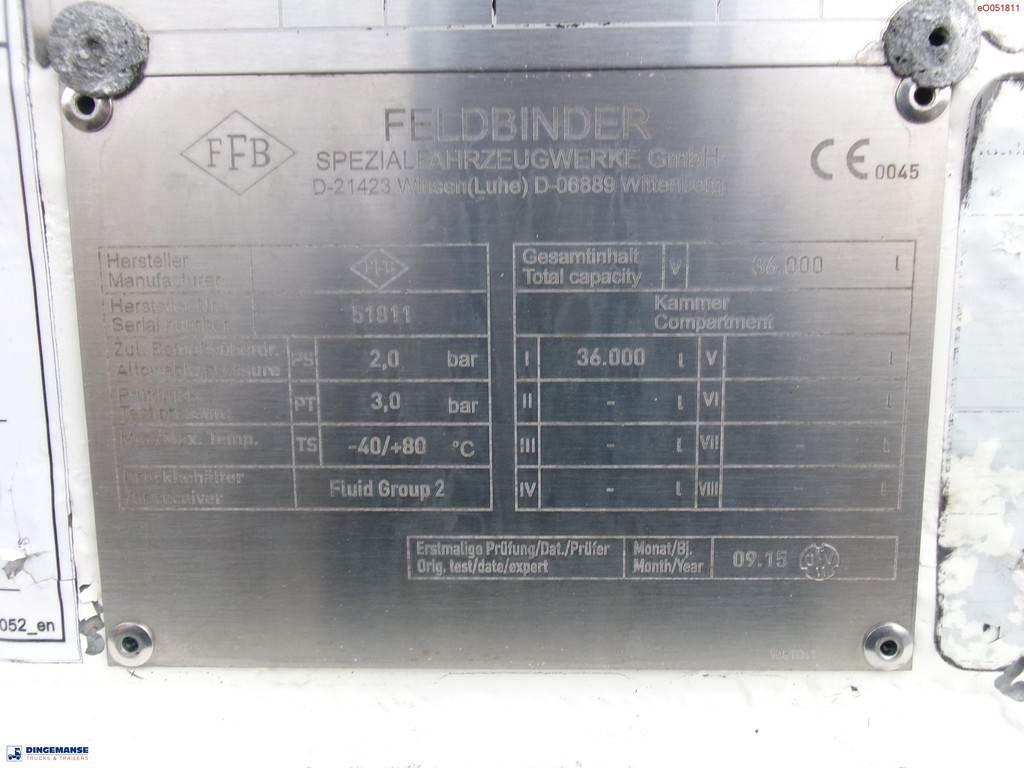 Feldbinder Powder tank alu 36 m3 / 1 comp Cisterna semi-remorci