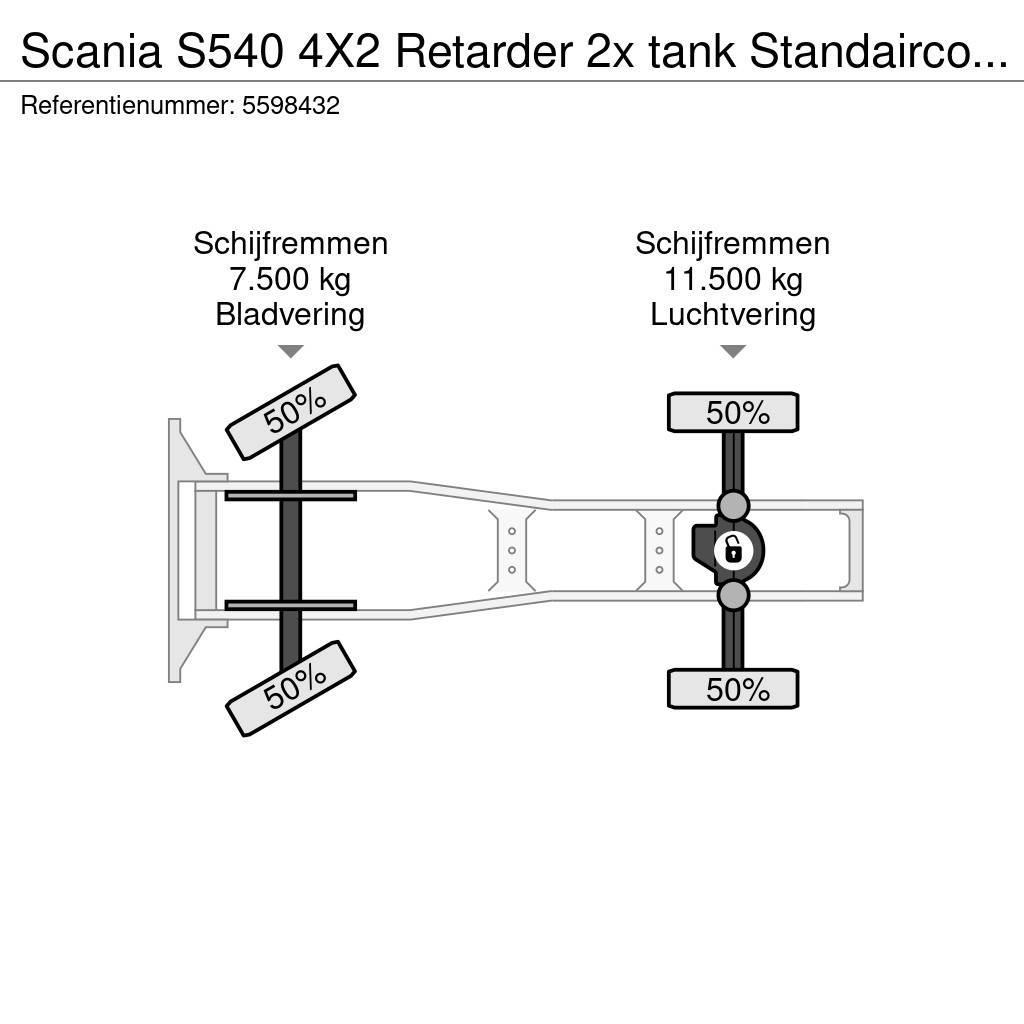 Scania S540 4X2 Retarder 2x tank Standairco LED German tr Autotractoare