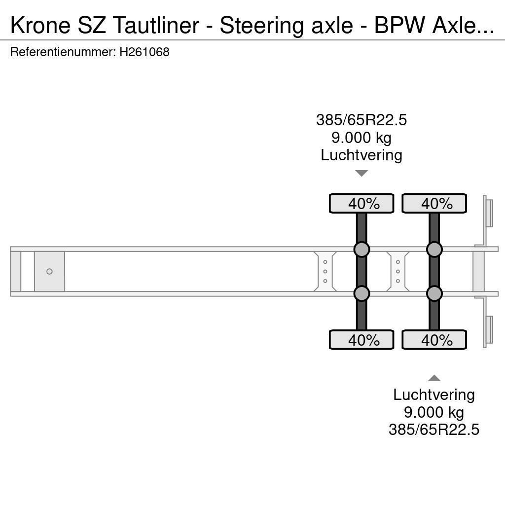 Krone SZ Tautliner - Steering axle - BPW Axle - Sliding Semi-remorca speciala