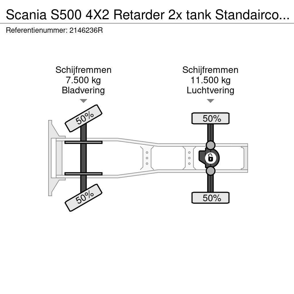 Scania S500 4X2 Retarder 2x tank Standairco LED German tr Autotractoare