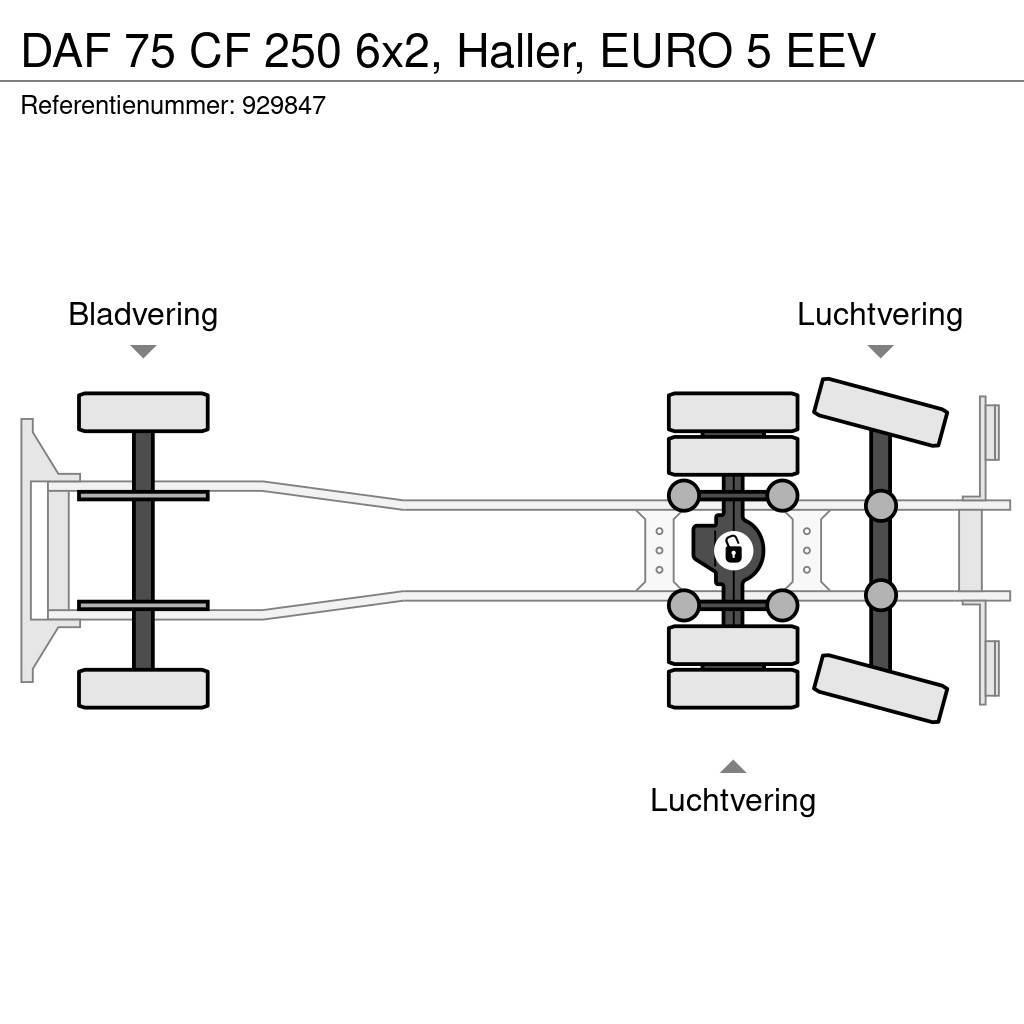 DAF 75 CF 250 6x2, Haller, EURO 5 EEV Camion de deseuri