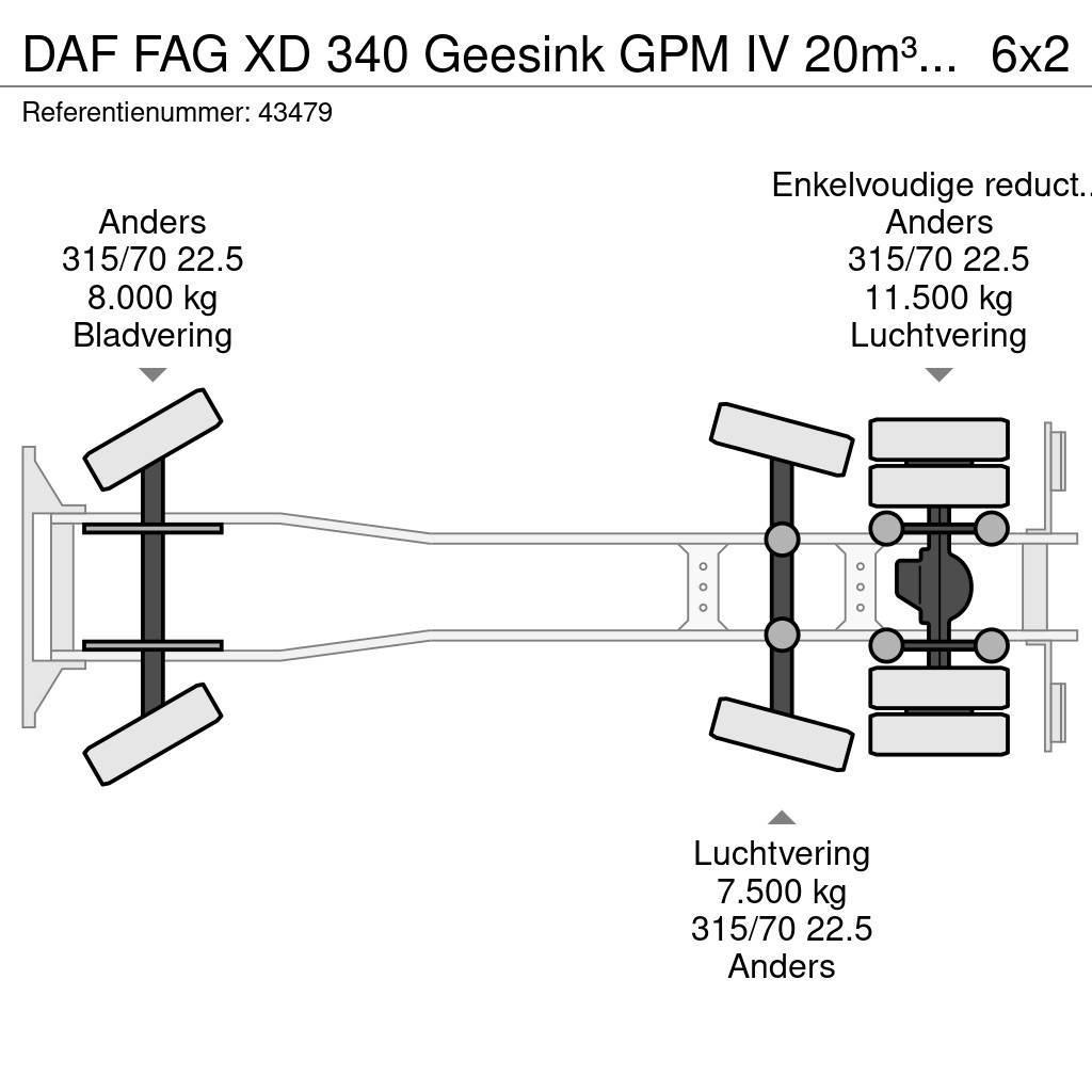 DAF FAG XD 340 Geesink GPM IV 20m³ GEC Camion de deseuri
