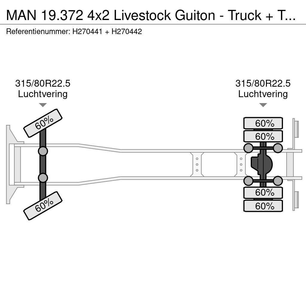 MAN 19.372 4x2 Livestock Guiton - Truck + Trailer - Ma Camioane transport animale