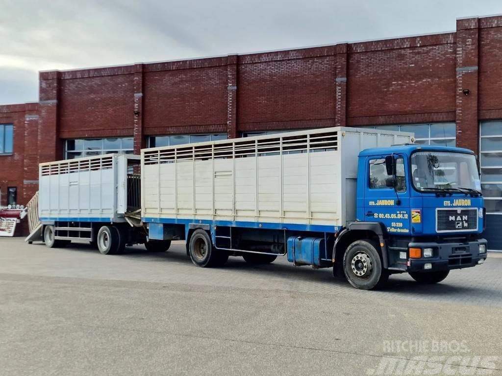 MAN 19.372 4x2 Livestock Guiton - Truck + Trailer - Ma Camioane transport animale