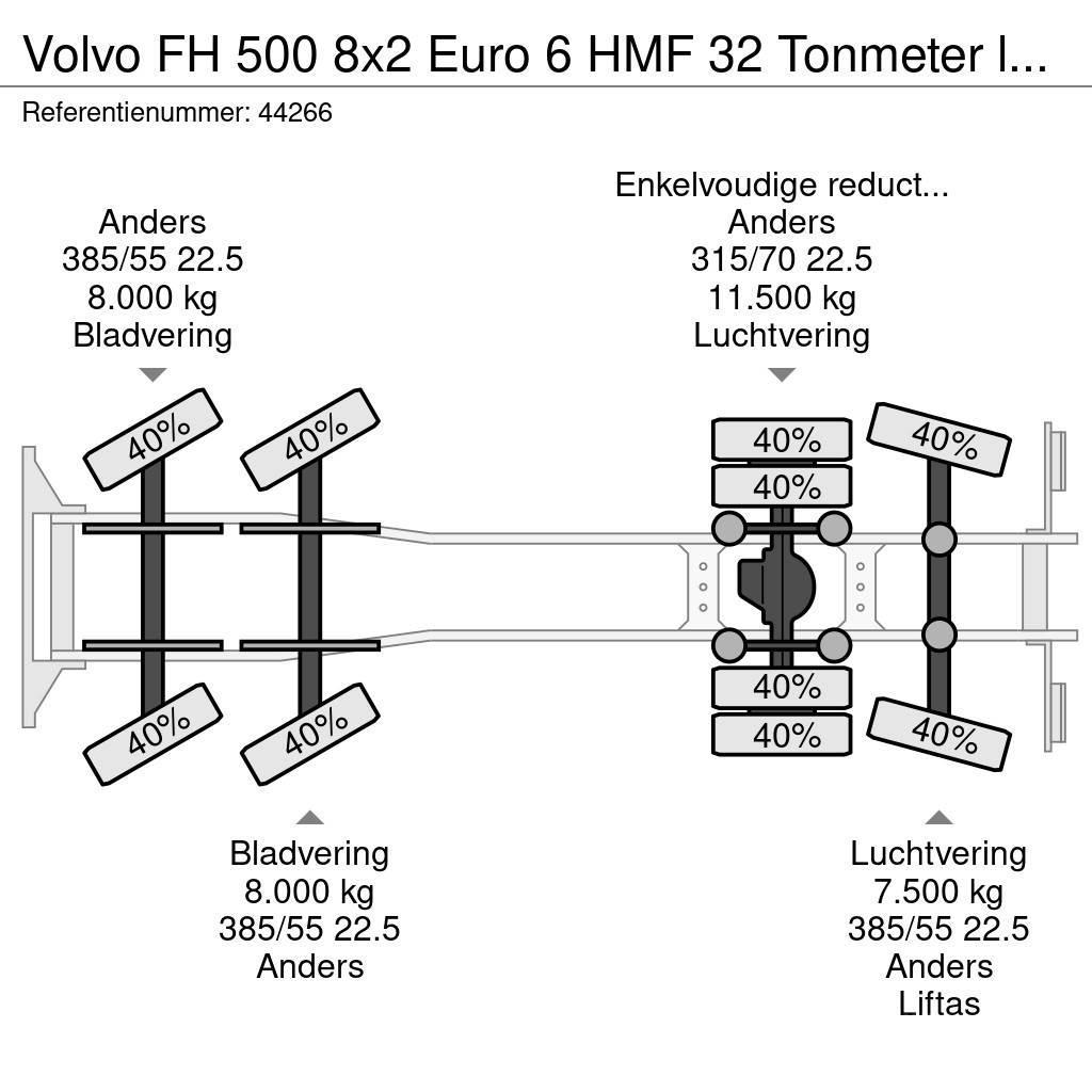Volvo FH 500 8x2 Euro 6 HMF 32 Tonmeter laadkraan + Fly- Macara pentru orice teren