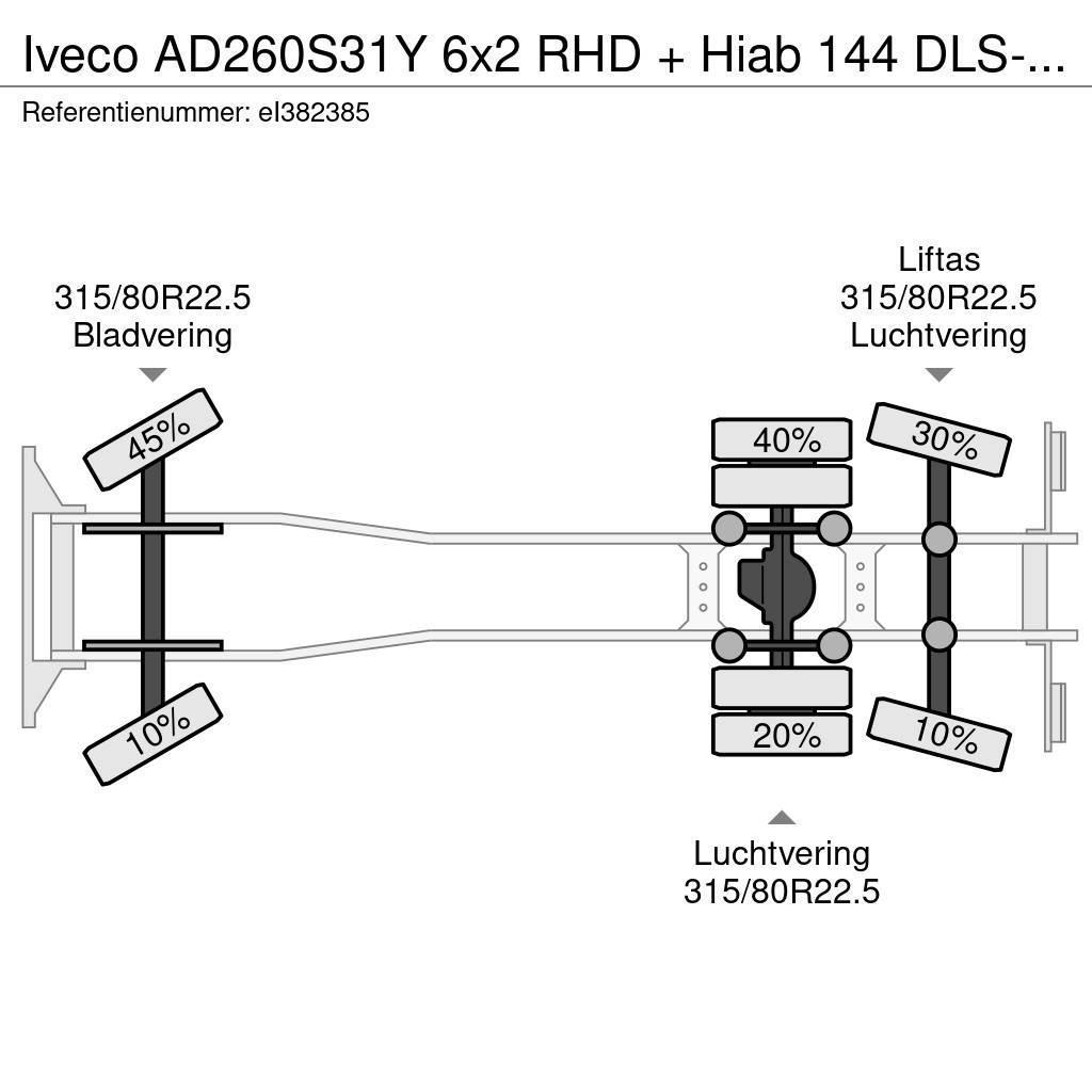 Iveco AD260S31Y 6x2 RHD + Hiab 144 DLS-2 Pro Camioane platforma/prelata