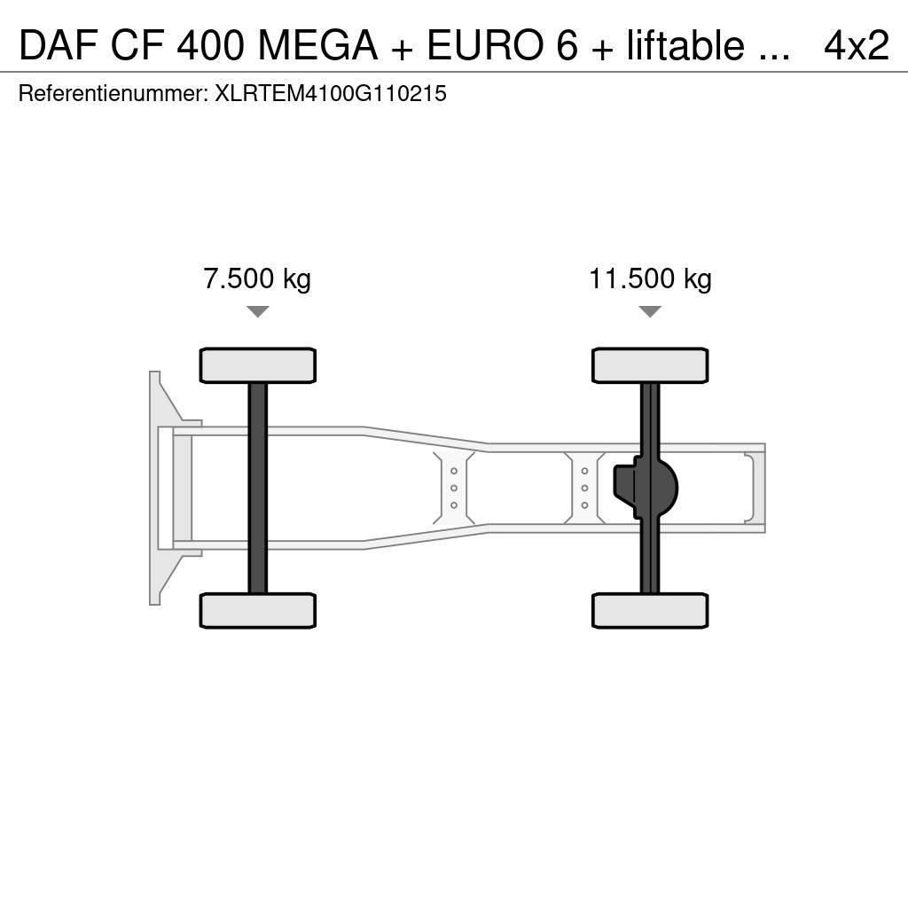 DAF CF 400 MEGA + EURO 6 + liftable 5th wheel Autotractoare