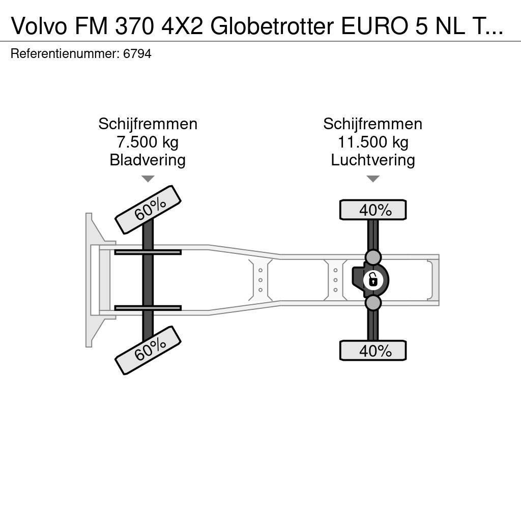 Volvo FM 370 4X2 Globetrotter EURO 5 NL Truck APK 09/202 Autotractoare