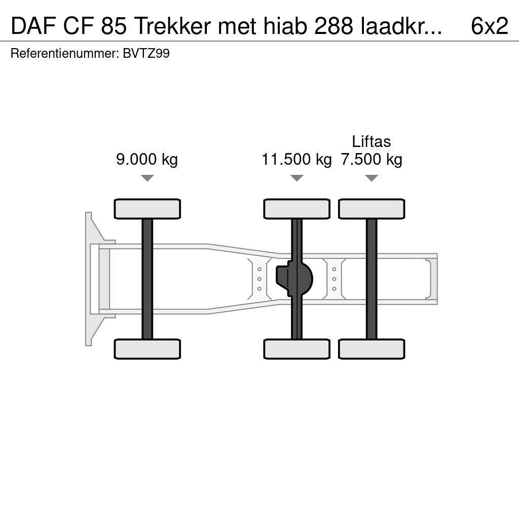 DAF CF 85 Trekker met hiab 288 laadkraan origineel 388 Autotractoare