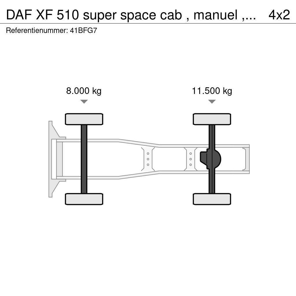 DAF XF 510 super space cab , manuel , euro 6, top cond Autotractoare