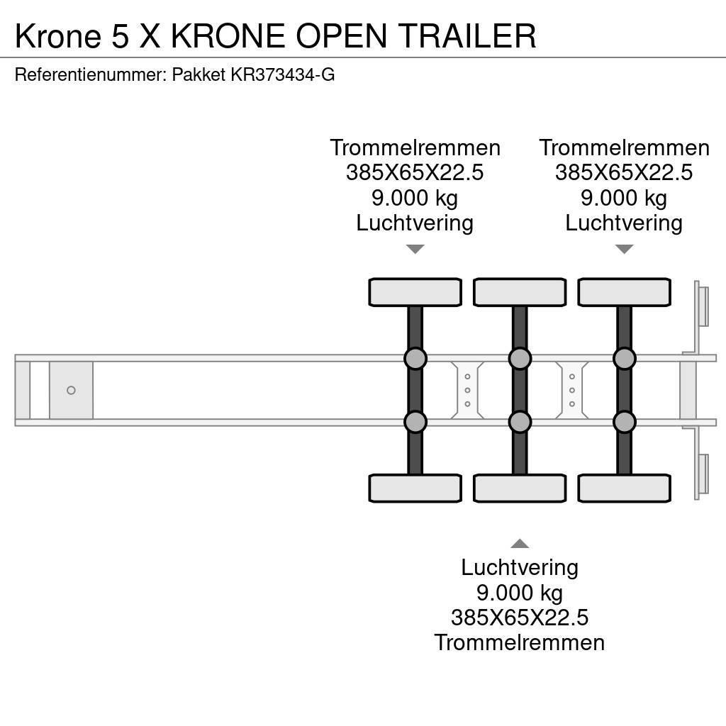 Krone 5 X KRONE OPEN TRAILER Flatbed/Dropside semi-trailers