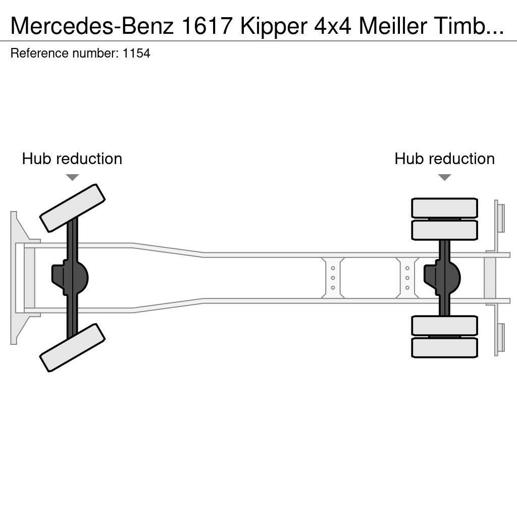 Mercedes-Benz 1617 Kipper 4x4 Meiller Timber Crane Big Axle Good Autobasculanta