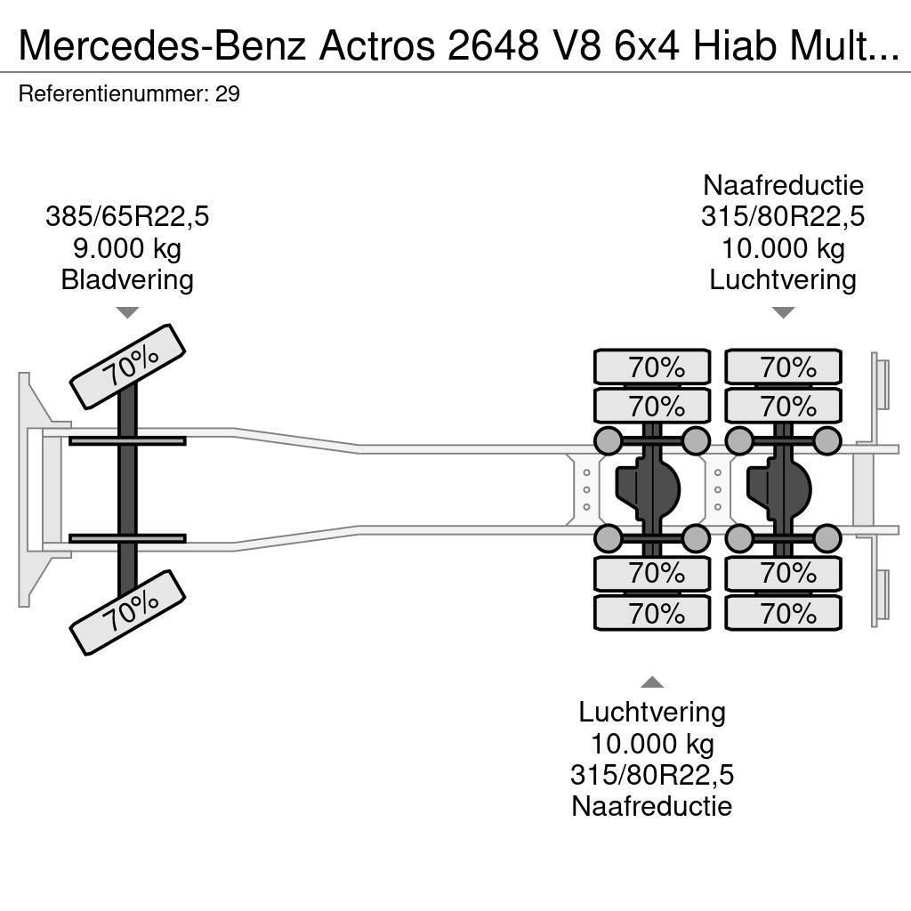 Mercedes-Benz Actros 2648 V8 6x4 Hiab Multilift 20 Tons Hooklift Camion cu carlig de ridicare