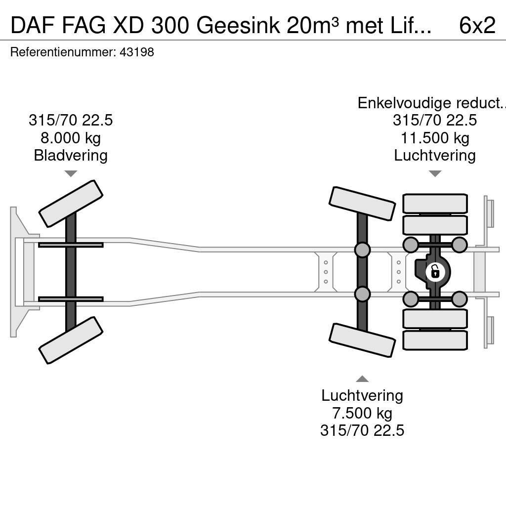 DAF FAG XD 300 Geesink 20m³ met Liftmate Instaplift Camion de deseuri