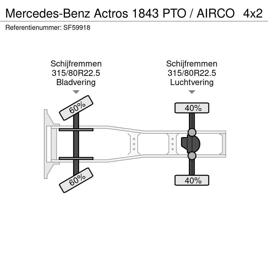 Mercedes-Benz Actros 1843 PTO / AIRCO Autotractoare