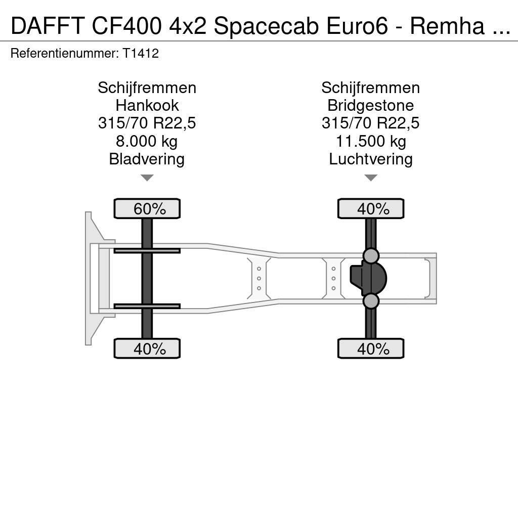 DAF FT CF400 4x2 Spacecab Euro6 - Remha - 615.000km - Autotractoare