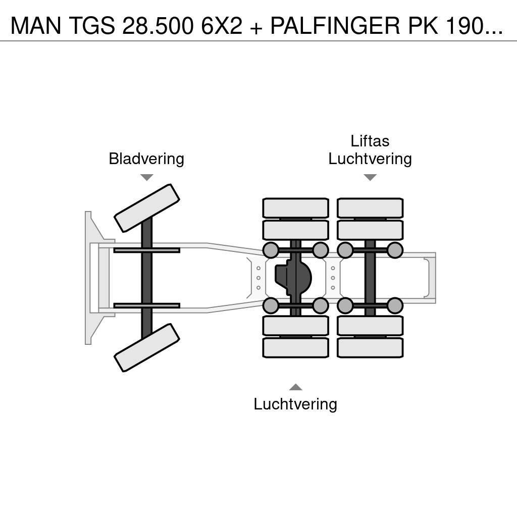 MAN TGS 28.500 6X2 + PALFINGER PK 19001 / REMOTE CONTR Autotractoare