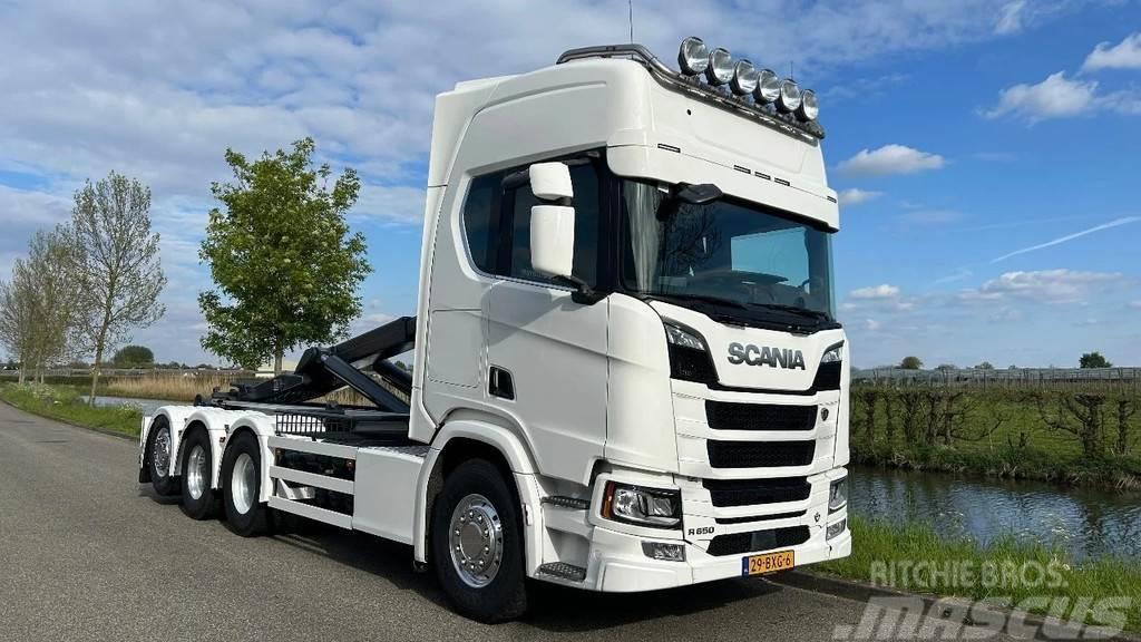 Scania R650 V8 21 ton VDL haaksysteem / euro6 / APK / PTO Camion cu carlig de ridicare