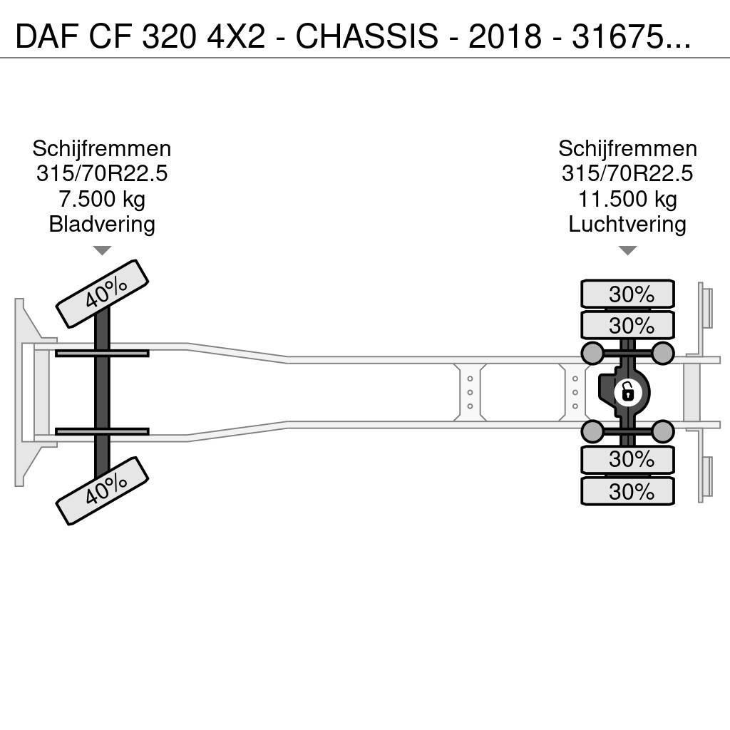 DAF CF 320 4X2 - CHASSIS - 2018 - 316750KM - LAADKLEP Camion cabina sasiu