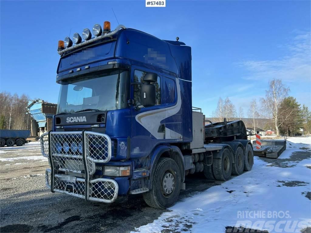 Scania 164 G , 8X4*4, 580 with machine trailer, Tridem Autotractoare