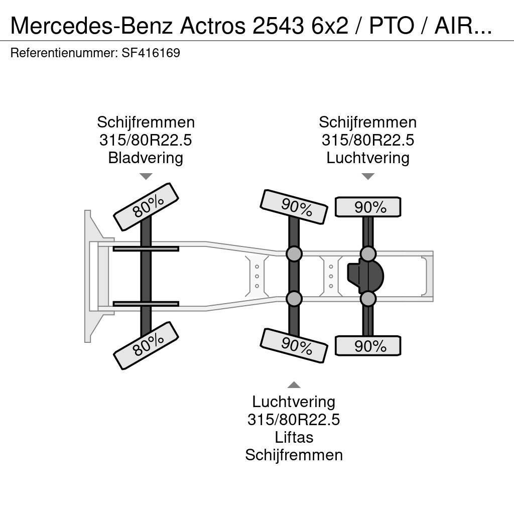 Mercedes-Benz Actros 2543 6x2 / PTO / AIRCO / EURO 6 Autotractoare