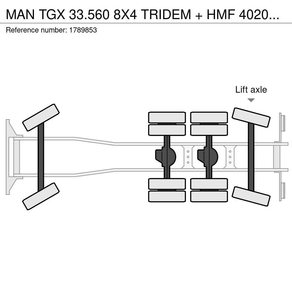 MAN TGX 33.560 8X4 TRIDEM + HMF 4020-K8 KRAAN/KRAN/CRA Camioane cu macara