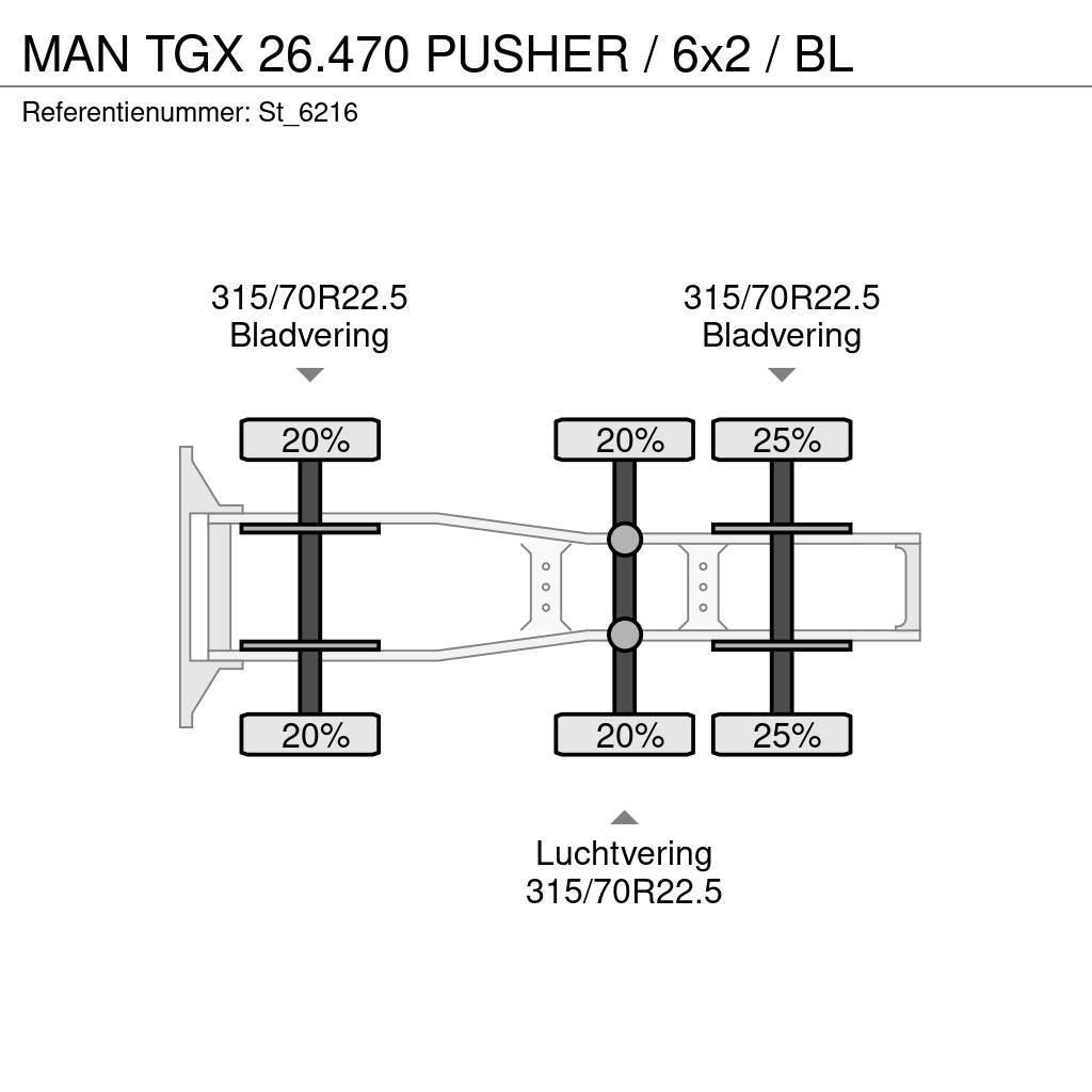 MAN TGX 26.470 PUSHER / 6x2 / BL Autotractoare