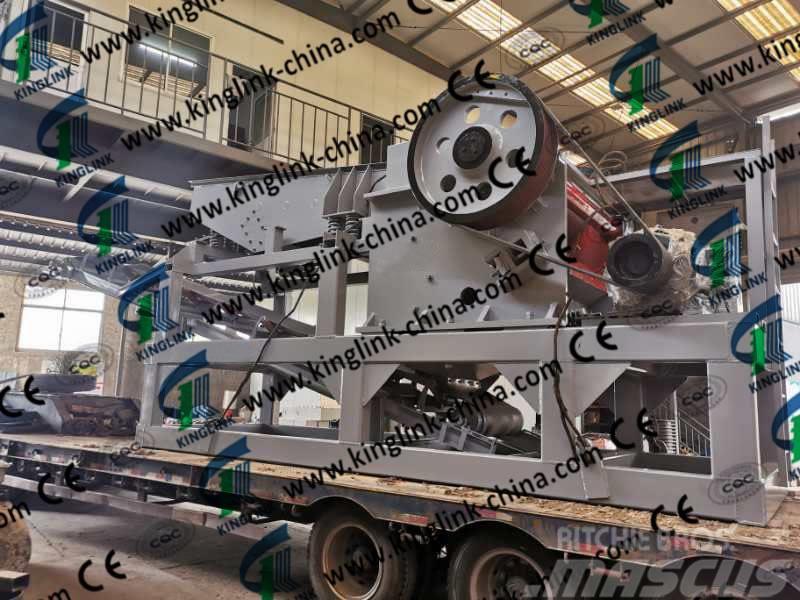 Kinglink PE600X900 Semi Mobile Quarry Jaw Crusher Plant Concasoare mobile