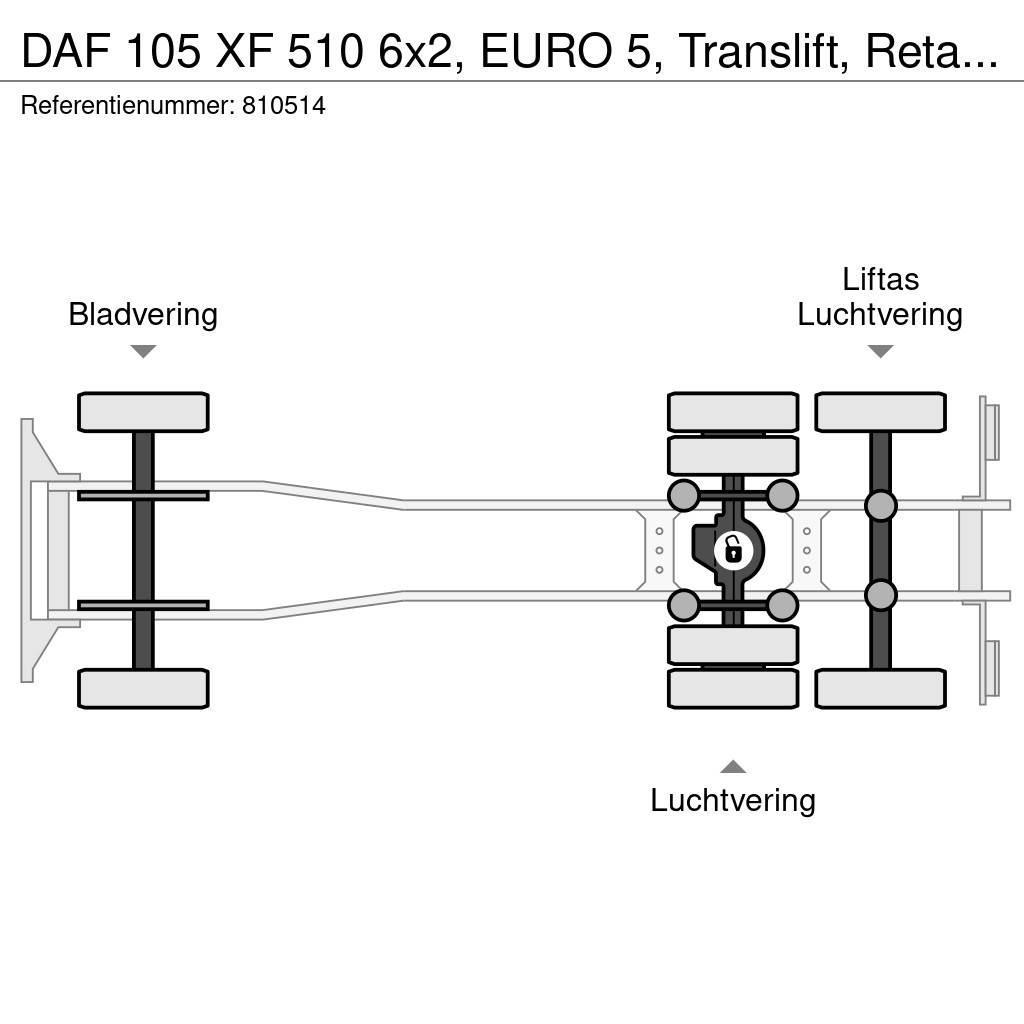 DAF 105 XF 510 6x2, EURO 5, Translift, Retarder, Manua Camion cu carlig de ridicare