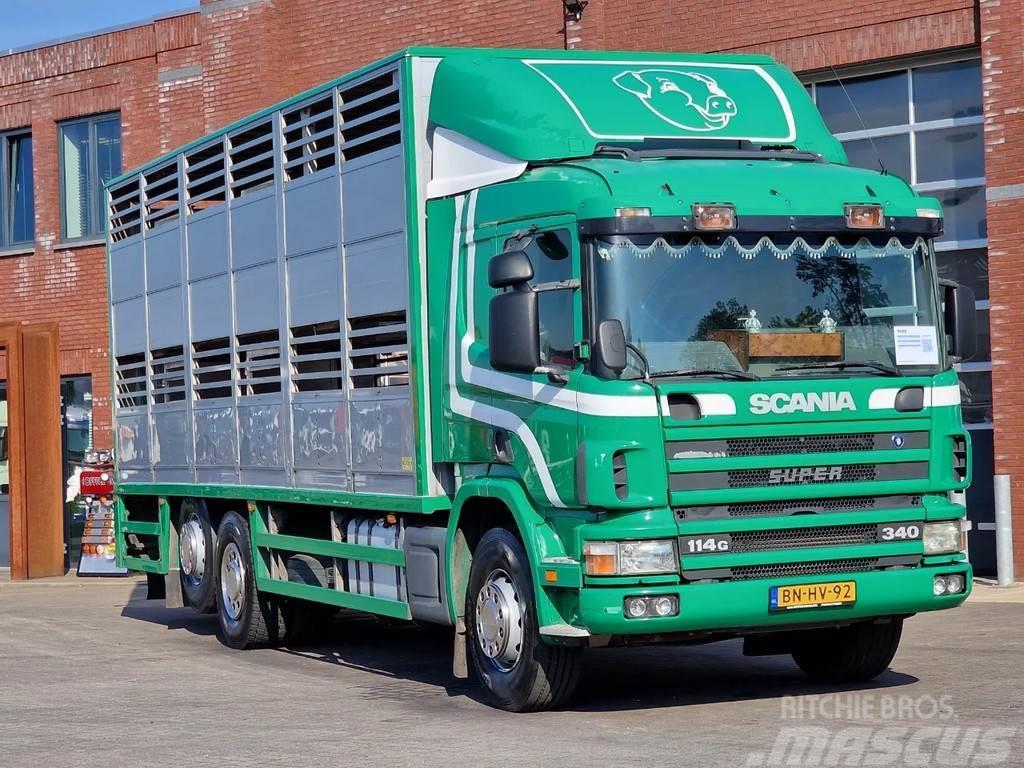 Scania P114-340 2 deck livestock - Loadlift - Moving floo Camioane transport animale