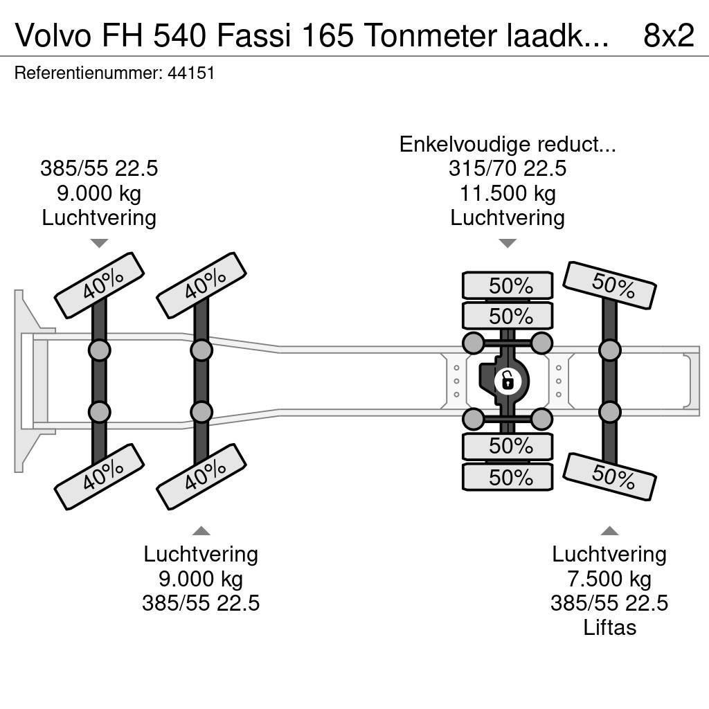 Volvo FH 540 Fassi 165 Tonmeter laadkraan + Fly-Jib Just Autotractoare