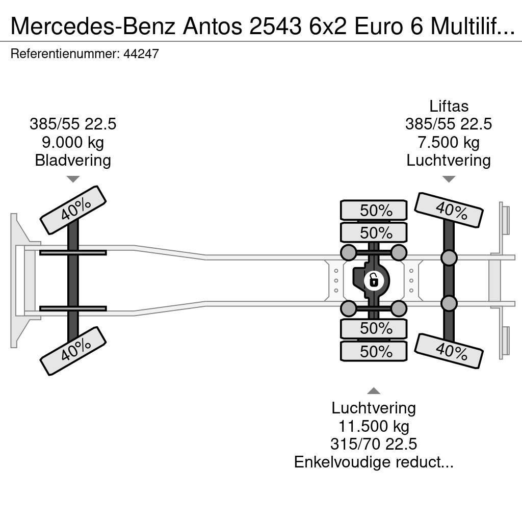Mercedes-Benz Antos 2543 6x2 Euro 6 Multilift 26 Ton haakarmsyst Camion cu carlig de ridicare