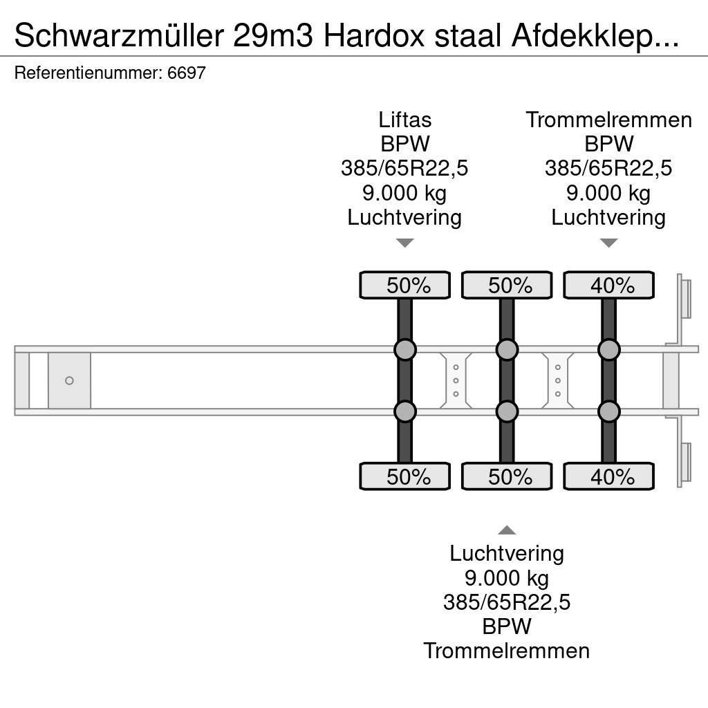 Schwarzmüller 29m3 Hardox staal Afdekkleppen Liftas Semi-remorca Basculanta