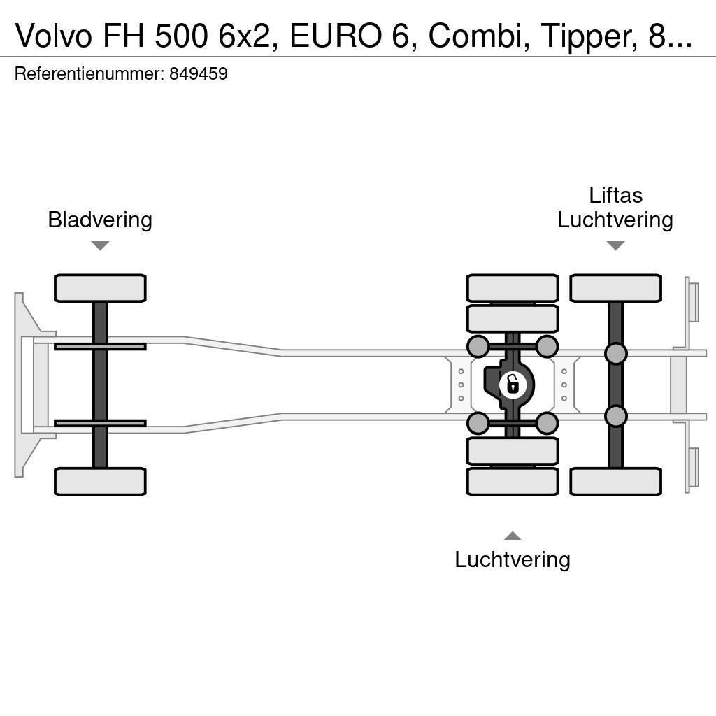 Volvo FH 500 6x2, EURO 6, Combi, Tipper, 84 M3 Autobasculanta