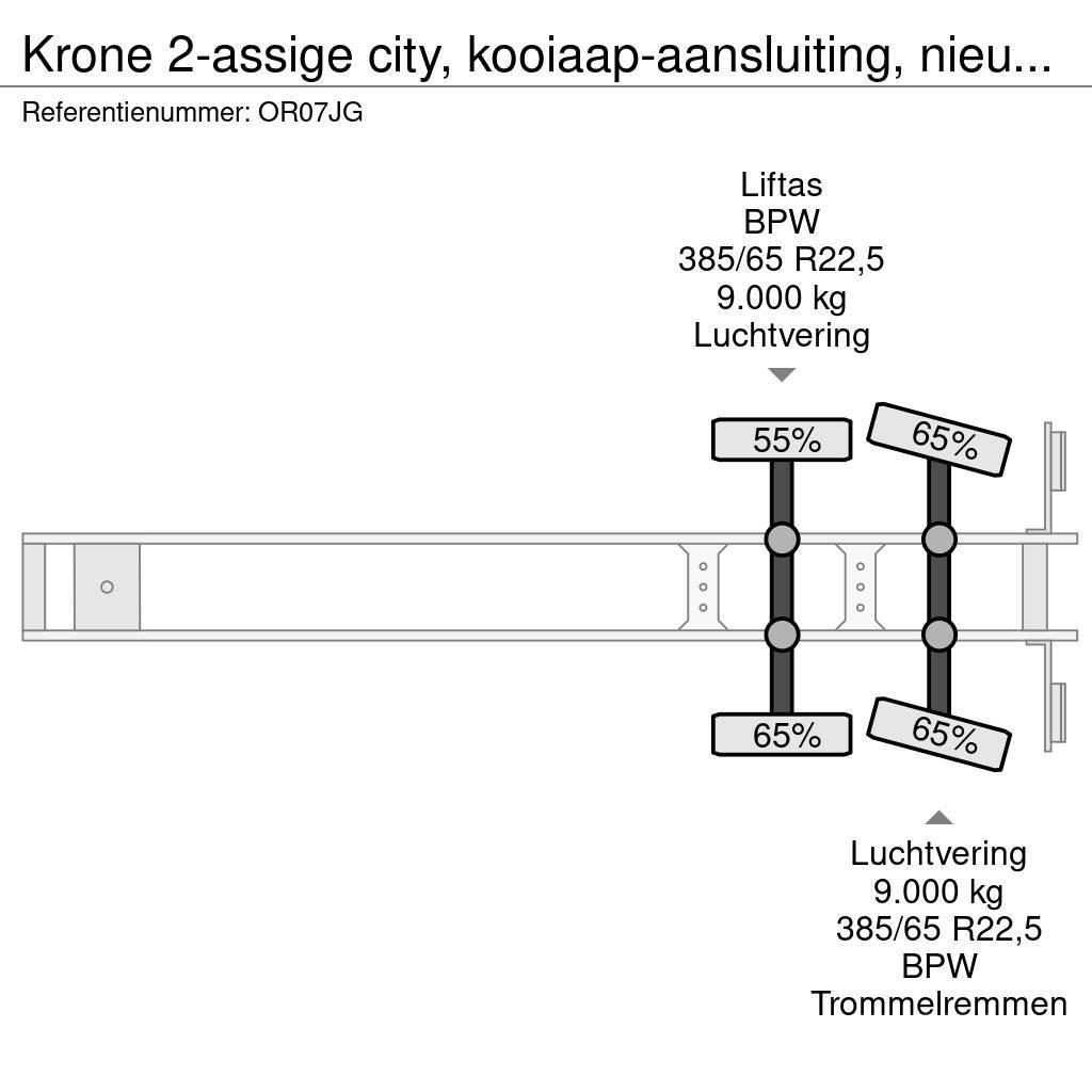 Krone 2-assige city, kooiaap-aansluiting, nieuwe zeilen, Semi-remorca speciala