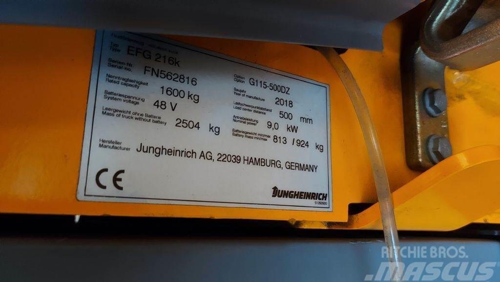 Jungheinrich EFG 216 K // SS // ZV // Duplex // HH 5000mm Stivuitor electric