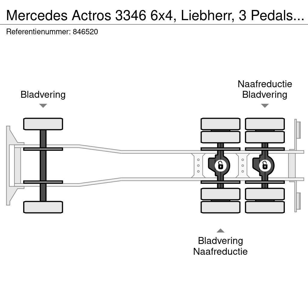 Mercedes-Benz Actros 3346 6x4, Liebherr, 3 Pedals, Steel suspens Betoniera