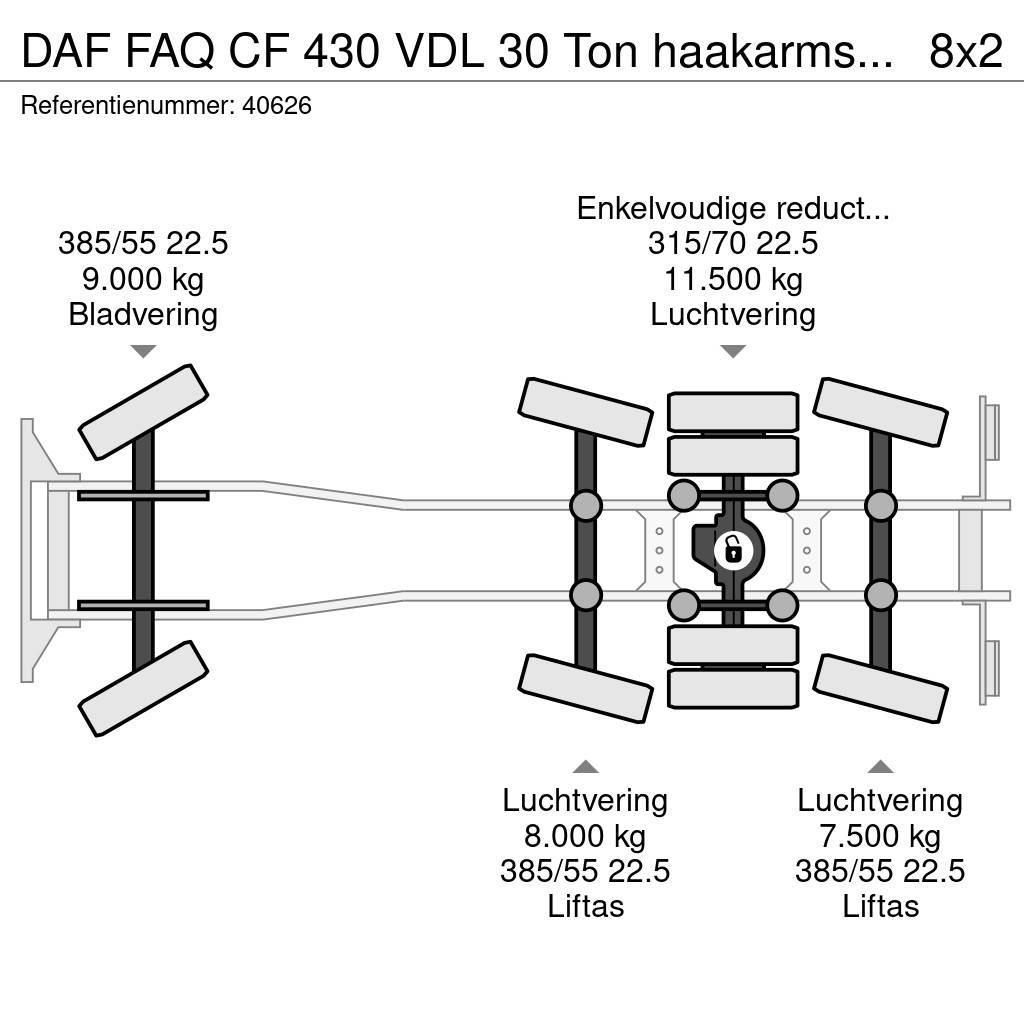 DAF FAQ CF 430 VDL 30 Ton haakarmsysteem Just 73.197 k Camion cu carlig de ridicare