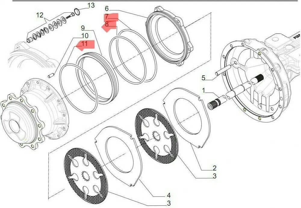 Komatsu - garnitura frana Frane