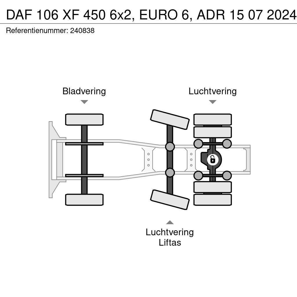 DAF 106 XF 450 6x2, EURO 6, ADR 15 07 2024 Autotractoare