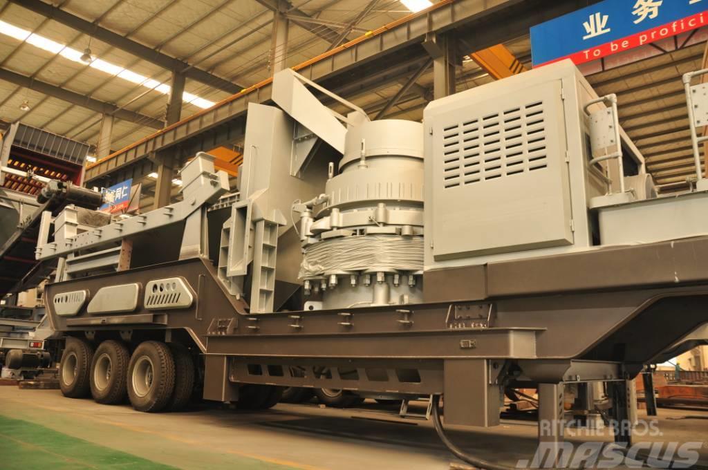 Liming HP300 mobile cone crusher&screen for stone&rock Concasoare mobile