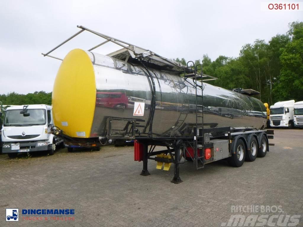  Crane Fruehauf Bitumen tank inox 28 m3 / 1 comp Cisterna semi-remorci