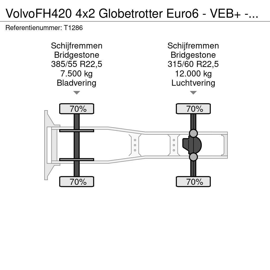 Volvo FH420 4x2 Globetrotter Euro6 - VEB+ - Double Tanks Autotractoare