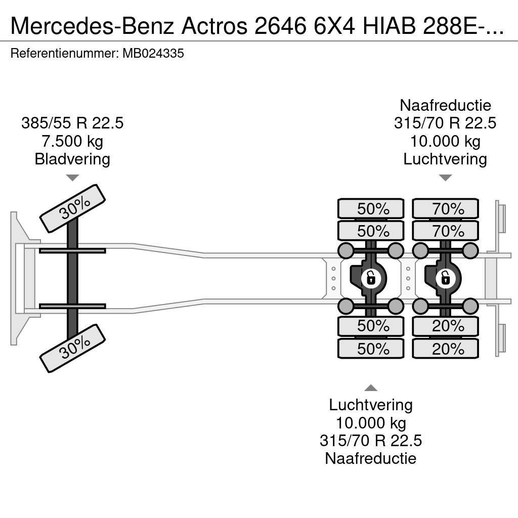 Mercedes-Benz Actros 2646 6X4 HIAB 288E-6 HiPro + FLYJIB 70X + R Camioane platforma/prelata