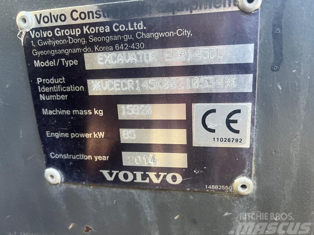 Volvo ECR 145 D / Engcon, Kauha, Rasvari, Uudet ketjut Excavatoare pe senile