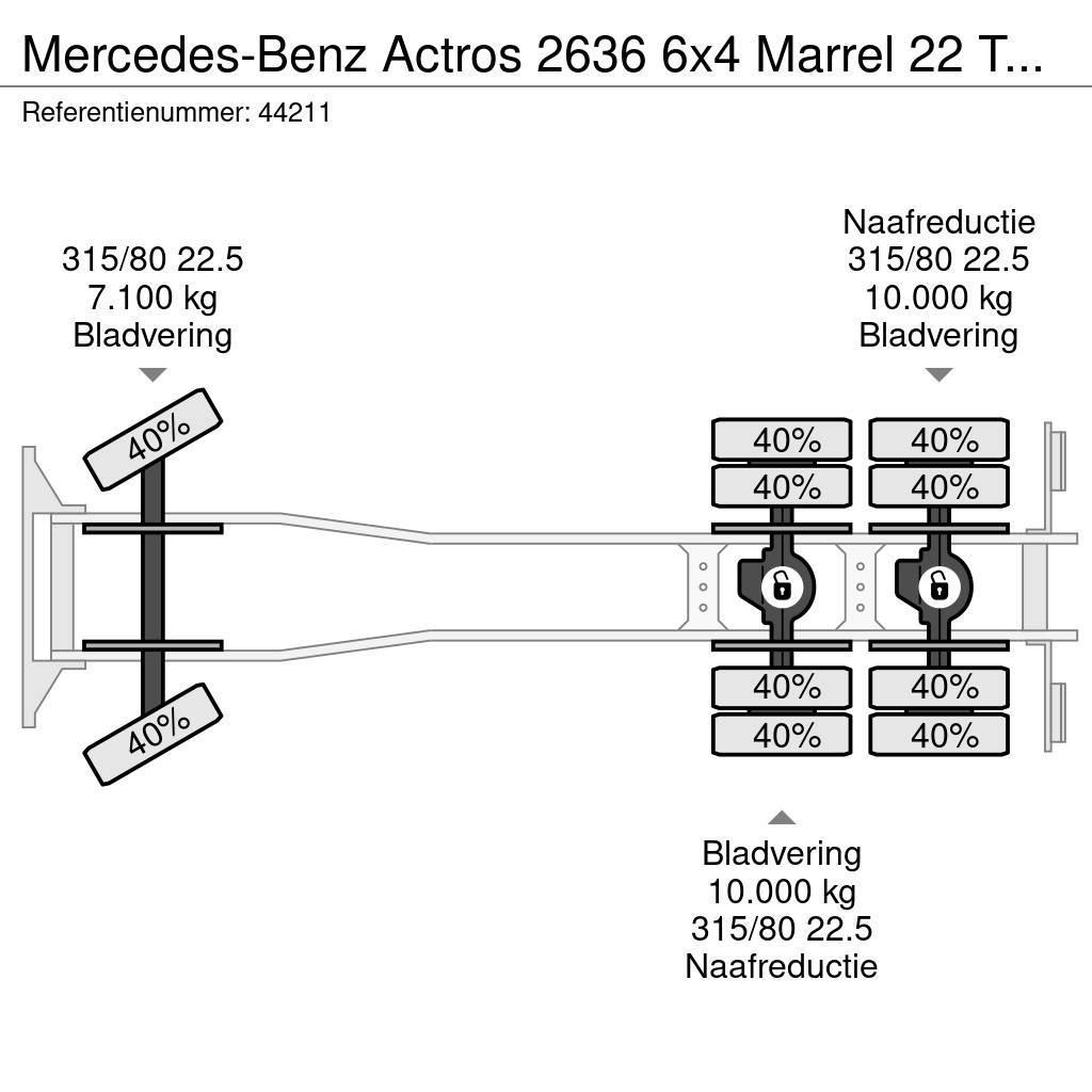 Mercedes-Benz Actros 2636 6x4 Marrel 22 Ton haakarmsysteem Manua Camion cu carlig de ridicare