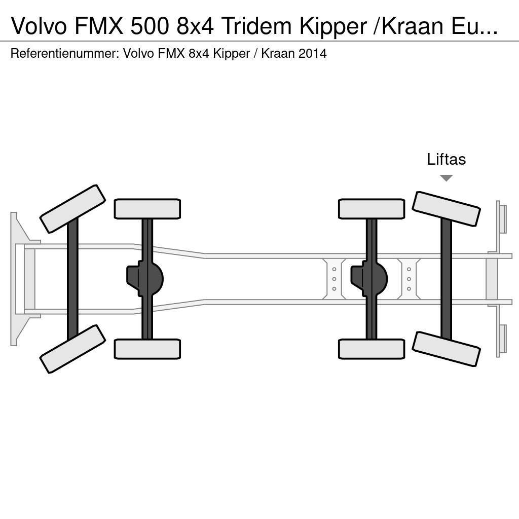Volvo FMX 500 8x4 Tridem Kipper /Kraan Euro 6 Autobasculanta