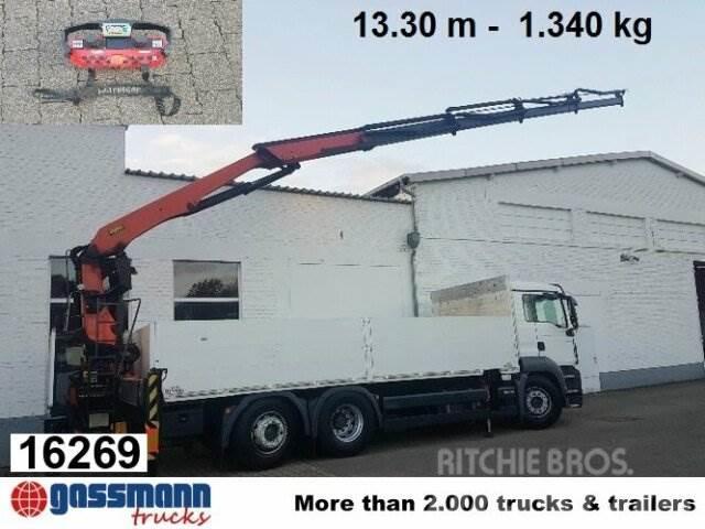 MAN TGS26.360LL 6x2,Baustoff,Kran Palfinger PK24001 Flatbed / Dropside trucks