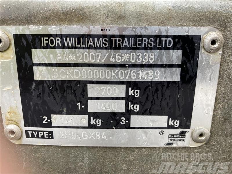 Ifor Williams GX 84 Maskintrailer med rampe og mange bindeøjer Other trailers