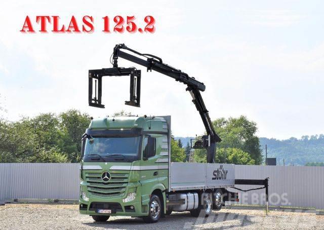 Mercedes-Benz Actros 2545 Pritsche 6,60m + ATLAS 125.2 Camioane cu macara